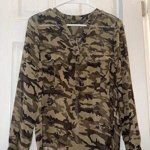 Zara Camouflage Long Sleeve Shirt